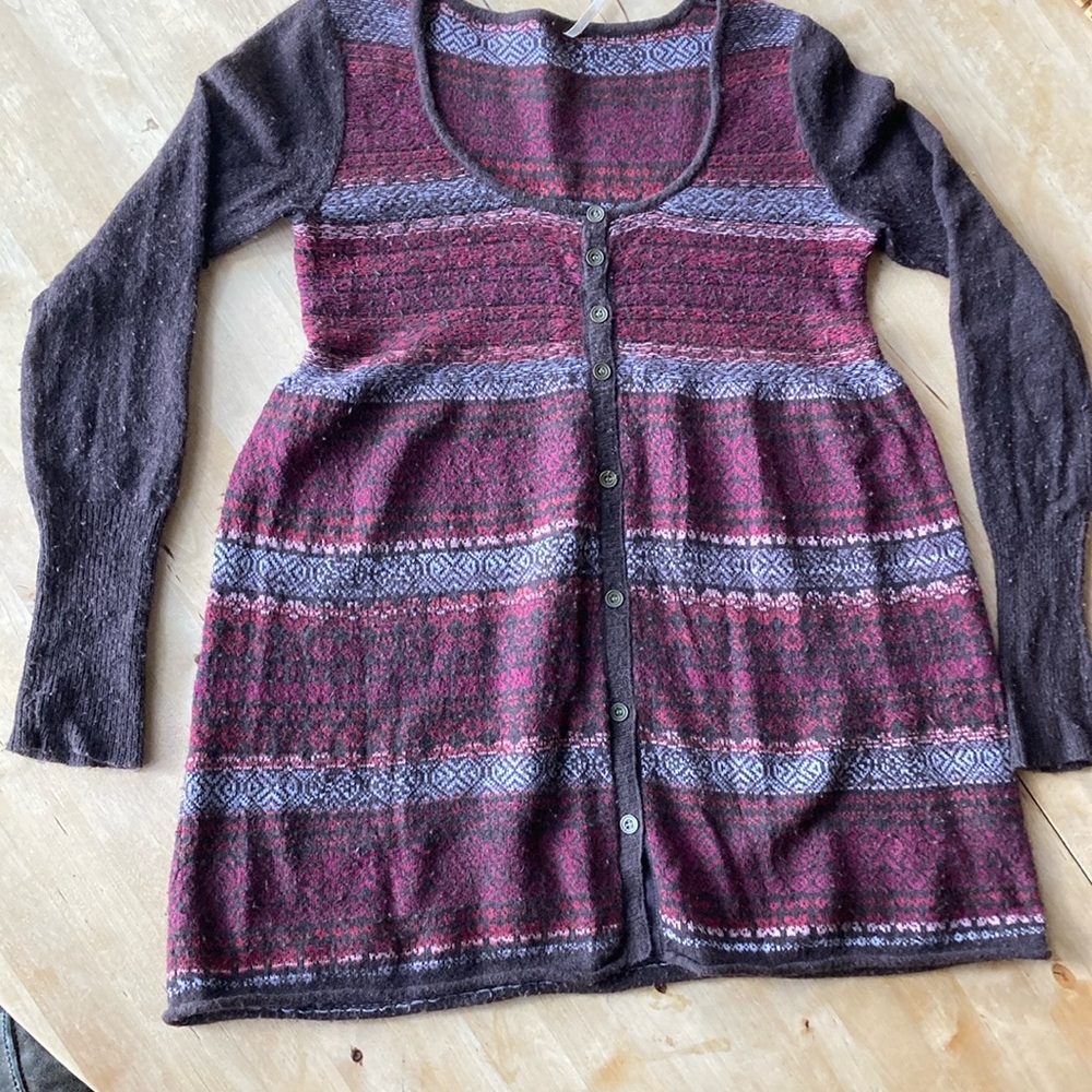 Free people fair isle cardigan xs